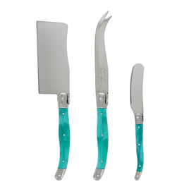 Laguiole Cheese Knives Set of 3 - Turquoise