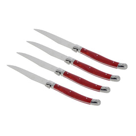 Laguiole Steak Knives Set of 4 - Red Marble