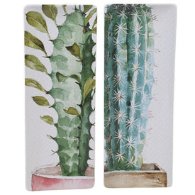 Cactus Verde Set/2 Rectangular Platter 16" x 6"