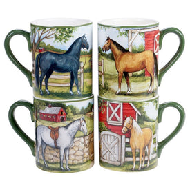 Clover Farm Mugs 14 oz. Set of 4 Assorted