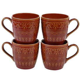 Aztec Rust Mugs Set of 4
