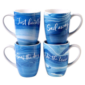 Fluidity Mugs with Sayings Set of 4 Assorted