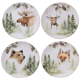 Mountain Retreat 9" Dessert Plates Set of 4 Assorted