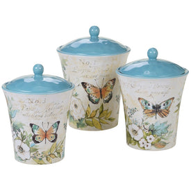 Nature Garden Three-Piece Canister Set