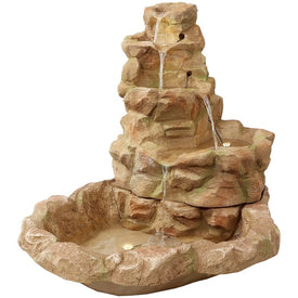 Lighted Stone Springs 42" Outdoor Water Fountain with LED Lights