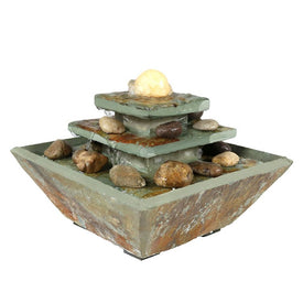 Ascending Slate 8" Tabletop Water Fountain with LED Light