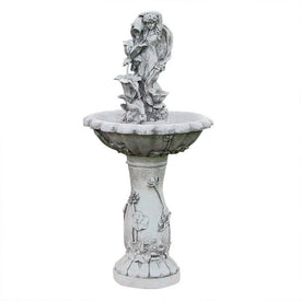 Fairy Flower 42" Solar-Powered Outdoor Water Fountain with Battery Backup