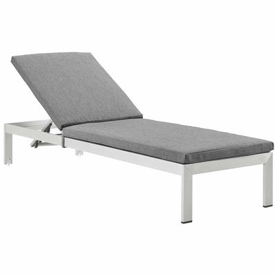 Product Image: EEI-4501-SLV-GRY Outdoor/Patio Furniture/Outdoor Chaise Lounges