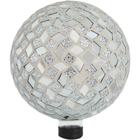 10" Mirrored Diamond Mosaic Gazing Ball Globe