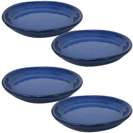 9" Ceramic Planter Saucers Set of 4 - Imperial Blue