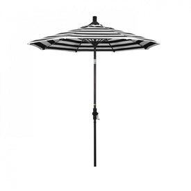 Sun Master Series 7.5' Patio Umbrella with Bronze Aluminum Pole Fiberglass Ribs Collar Tilt Crank Lift and Sunbrella 2A Cabana Classic Fabric