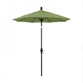 Sun Master Series 7.5' Patio Umbrella with Bronze Aluminum Pole Fiberglass Ribs Collar Tilt Crank Lift and Sunbrella 1A Spectrum Cilantro Fabric