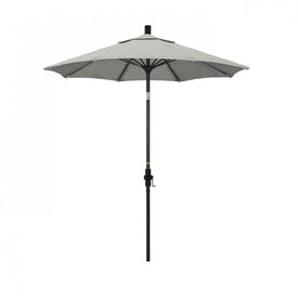 Sun Master Series 7.5' Patio Umbrella with Bronze Aluminum Pole Fiberglass Ribs Collar Tilt Crank Lift and Sunbrella 1A Granite Fabric