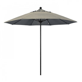 Venture Series 9' Patio Umbrella with Stone Black Aluminum Pole Fiberglass Ribs Push Lift and Sunbrella 1A Spectrum Dove Fabric