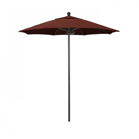 Venture Series 7.5' Patio Umbrella with Bronze Aluminum Pole Fiberglass Ribs Push Lift and Sunbrella 2A Henna Fabric