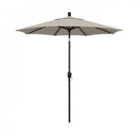 Pacific Trail Series 7.5' Patio Umbrella with Bronze Aluminum Pole and Ribs Push Button Tilt Crank Lift and Olefin Woven Granite Fabric