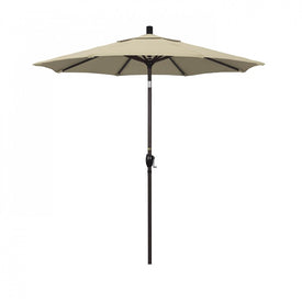 Pacific Trail Series 7.5' Patio Umbrella with Bronze Aluminum Pole and Ribs Push Button Tilt Crank Lift and Sunbrella 1A Antique Beige Fabric