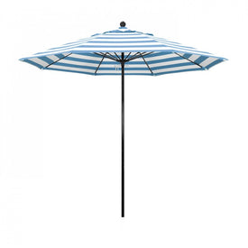 Oceanside Series 9' Patio Umbrella with Fiberglass Pole Fiberglass Ribs Push Lift and Sunbrella 2A Cabana Regatta Fabric