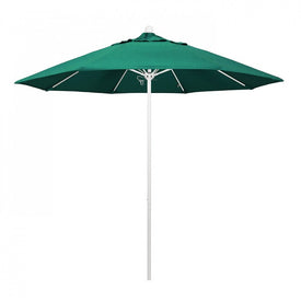 Venture Series 9' Patio Umbrella with Matted White Aluminum Pole Fiberglass Ribs Push Lift and Sunbrella 1A Spectrum Aztec Fabric