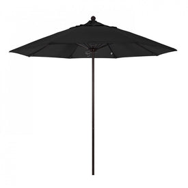 Venture Series 9' Patio Umbrella with Bronze Aluminum Pole Fiberglass Ribs Push Lift and Sunbrella 1A Black Fabric