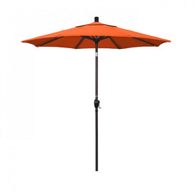 Pacific Trail Series 7.5' Patio Umbrella with Bronze Aluminum Pole and Ribs Push Button Tilt Crank Lift and Sunbrella 1A Melon Fabric