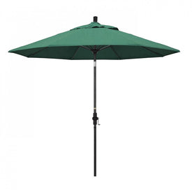 Sun Master Series 9' Patio Umbrella with Matted Black Aluminum Pole Fiberglass Ribs Collar Tilt Crank Lift and Sunbrella 1A Spectrum Aztec Fabric