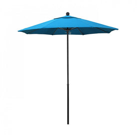 Oceanside Series 7.5' Patio Umbrella with Fiberglass Pole Fiberglass Ribs Push Lift and Sunbrella 2A Canvas Cyan Fabric