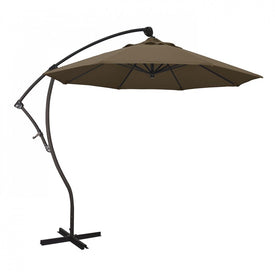 Bayside Series 9' Cantilever with Bronze Aluminum Pole and Ribs 360 Rotation Tilt Crank Lift and Sunbrella 1A Cocoa Fabric