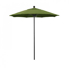 Venture Series 7.5' Patio Umbrella with Stone Black Aluminum Pole Fiberglass Ribs Push Lift and Sunbrella 1A Spectrum Cilantro Fabric