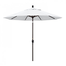 Pacific Trail Series 9' Patio Umbrella with Bronze Aluminum Pole and Ribs Push Button Tilt Crank Lift and Olefin White Fabric