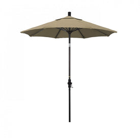 Sun Master Series 7.5' Patio Umbrella with Bronze Aluminum Pole Fiberglass Ribs Collar Tilt Crank Lift and Sunbrella 1A Heather Beige Fabric