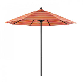 Venture Series 9' Patio Umbrella with Stone Black Aluminum Pole Fiberglass Ribs Push Lift and Sunbrella 1A Dolce Mango Fabric