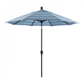 Pacific Trail Series 9' Patio Umbrella with Bronze Aluminum Pole and Ribs Push Button Tilt Crank Lift and Sunbrella 1A Dolce Oasis Fabric