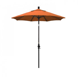 Sun Master Series 7.5' Patio Umbrella with Bronze Aluminum Pole Fiberglass Ribs Collar Tilt Crank Lift and Sunbrella 2A Tuscan Fabric