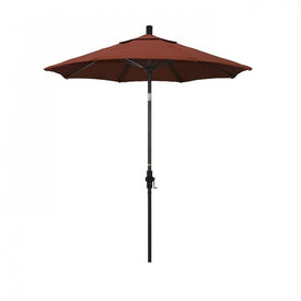 Sun Master Series 7.5' Patio Umbrella with Bronze Aluminum Pole Fiberglass Ribs Collar Tilt Crank Lift and Sunbrella 2A Terracotta Fabric