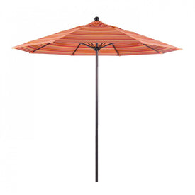 Venture Series 9' Patio Umbrella with Bronze Aluminum Pole Fiberglass Ribs Push Lift and Sunbrella 1A Dolce Mango Fabric