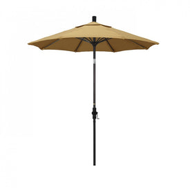 Sun Master Series 7.5' Patio Umbrella with Bronze Aluminum Pole Fiberglass Ribs Collar Tilt Crank Lift and Sunbrella 1A Wheat Fabric