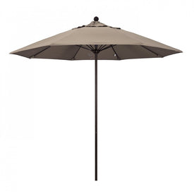 Venture Series 9' Patio Umbrella with Bronze Aluminum Pole Fiberglass Ribs Push Lift and Sunbrella 1A Taupe Fabric