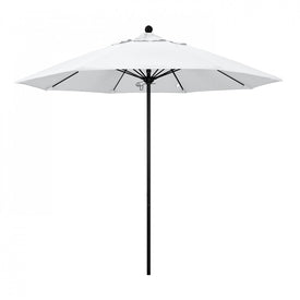 Venture Series 9' Patio Umbrella with Stone Black Aluminum Pole Fiberglass Ribs Push Lift and Sunbrella 1A Natural Fabric