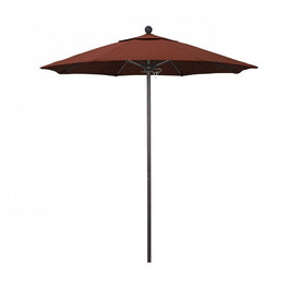 Venture Series 7.5' Patio Umbrella with Bronze Aluminum Pole Fiberglass Ribs Push Lift and Sunbrella 2A Terracotta Fabric