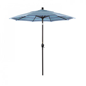Pacific Trail Series 7.5' Patio Umbrella with Bronze Aluminum Pole and Ribs Push Button Tilt Crank Lift and Sunbrella 1A Dolce Oasis Fabric