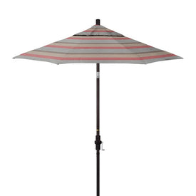 Sun Master Series 7.5' Patio Umbrella with Bronze Aluminum Pole Fiberglass Ribs Collar Tilt Crank Lift and Sunbrella 1A Gateway Blush Fabric