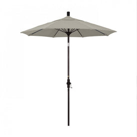 Sun Master Series 7.5' Patio Umbrella with Bronze Aluminum Pole Fiberglass Ribs Collar Tilt Crank Lift and Sunbrella 1A Spectrum Dove Fabric