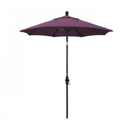 Sun Master Series 7.5' Patio Umbrella with Bronze Aluminum Pole Fiberglass Ribs Collar Tilt Crank Lift and Sunbrella 2A Iris Fabric