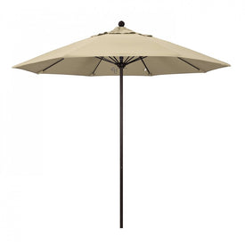 Venture Series 9' Patio Umbrella with Bronze Aluminum Pole Fiberglass Ribs Push Lift and Sunbrella 1A Antique Beige Fabric