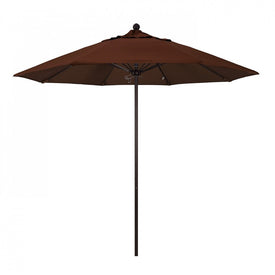 Venture Series 9' Patio Umbrella with Bronze Aluminum Pole Fiberglass Ribs Push Lift and Sunbrella 2A Bay Brown Fabric