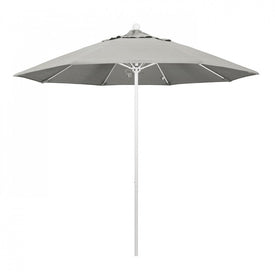 Venture Series 9' Patio Umbrella with Matted White Aluminum Pole Fiberglass Ribs Push Lift and Sunbrella 1A Granite Fabric
