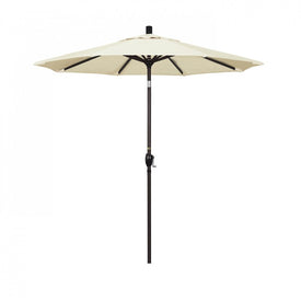 Pacific Trail Series 7.5' Patio Umbrella with Bronze Aluminum Pole and Ribs Push Button Tilt Crank Lift and Sunbrella 1A Canvas Fabric