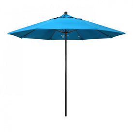 Oceanside Series 9' Patio Umbrella with Fiberglass Pole Fiberglass Ribs Push Lift and Sunbrella 2A Canvas Cyan Fabric