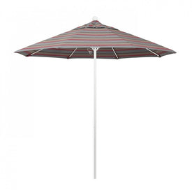 Venture Series 9' Patio Umbrella with Matted White Aluminum Pole Fiberglass Ribs Push Lift and Sunbrella 1A Gateway Blush Fabric